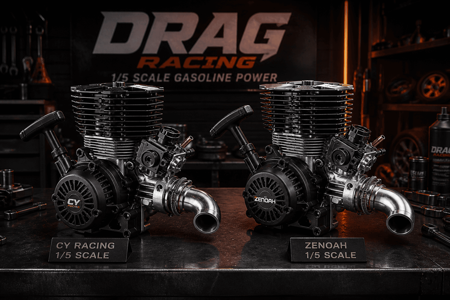 Large-scale gas RC engines on the bench